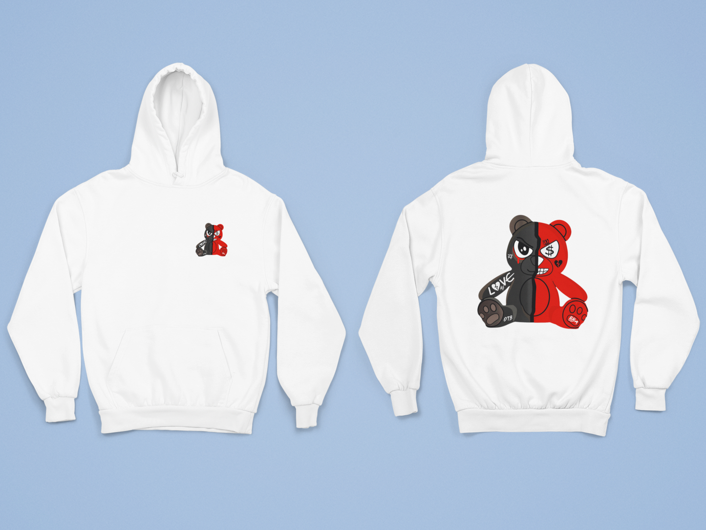 Broken Bear Love Bear Unisex Hoodies