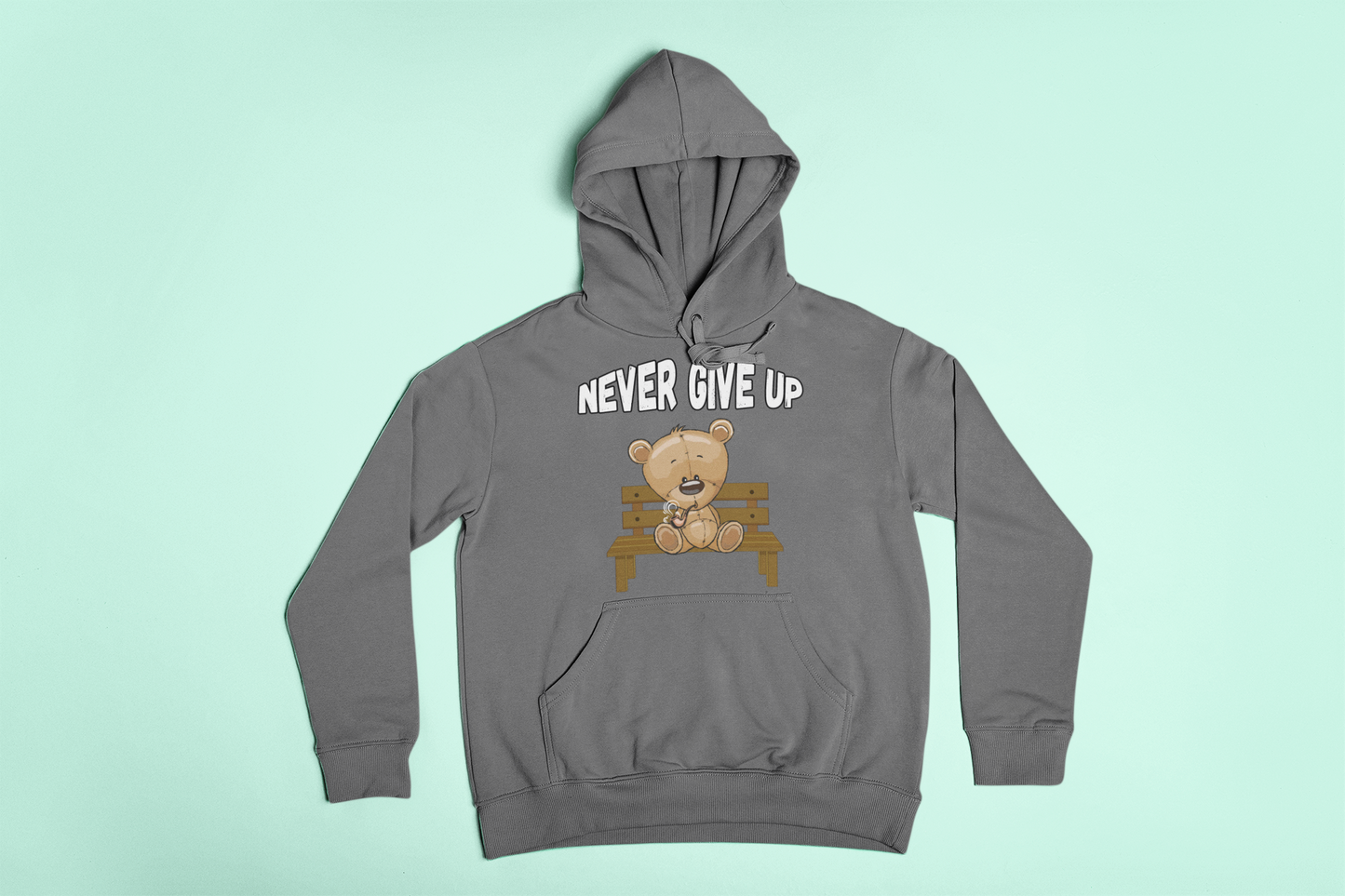 NEVER GIVE UP UNISEX ADULT HOODIES